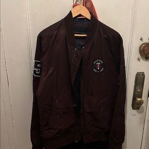 Tommy Hilfiger Men's Deep Burgundy Bomber Jacket